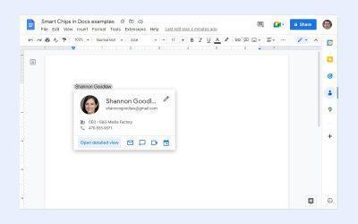 How to use smart chips in Google Docs and Sheets